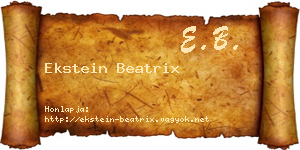 Ekstein Beatrix névjegykártya